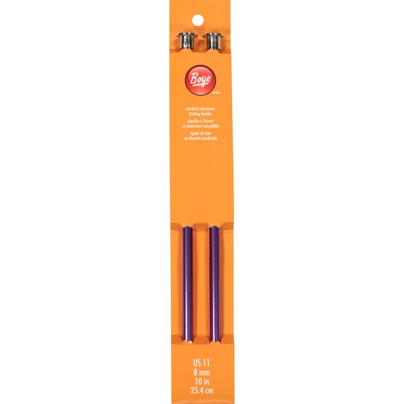 Boye Simplicity Creative Group Inc 10Inch Size 11 Aluminum Single Point Knitting Needles Violet