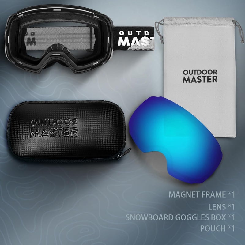 OutdoorMaster Ski Goggles PRO - Frameless, Interchangeable Lens 100% UV400 Protection Snow Goggles for Men & Women - Image 3