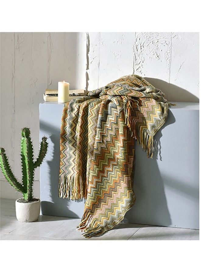 Y&D Tassel Design Blanket Cotton Multicolour 130x150centimeter  - Image 1