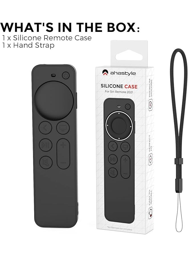 erorex - Protective Case For Tv Siri Remote 2021 Non Slip Shock Resistant Durable Silicone Case For Tv 4K Gen 2 2021 Remote Silicone Remote Control Case With Lanyard Black - Image 1
