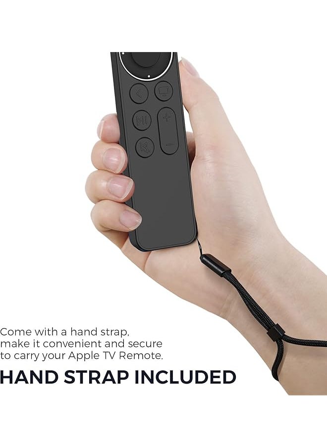 erorex - Protective Case For Tv Siri Remote 2021 Non Slip Shock Resistant Durable Silicone Case For Tv 4K Gen 2 2021 Remote Silicone Remote Control Case With Lanyard Black - Image 1