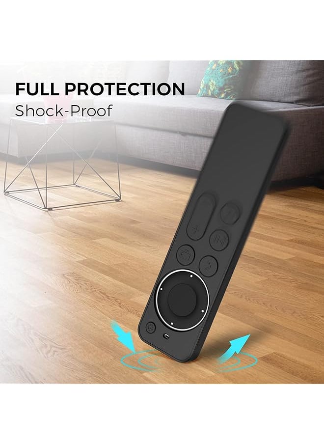 erorex - Protective Case For Tv Siri Remote 2021 Non Slip Shock Resistant Durable Silicone Case For Tv 4K Gen 2 2021 Remote Silicone Remote Control Case With Lanyard Black - Image 1