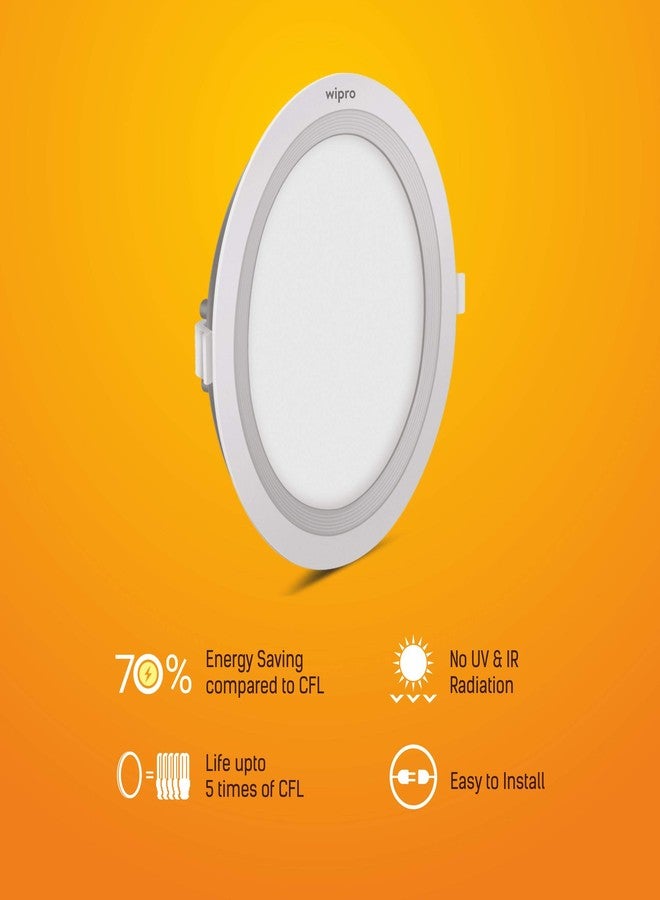 ويبرو مصباح Wipro D711060 Garnet 10-Watt Wave Slim Panel Light (ضوء نهاري بارد، أبيض، دائري) - Image 2