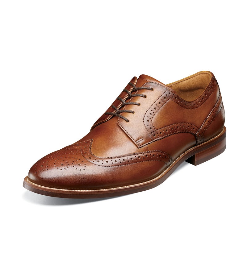 Florsheim Mens Rubano Wingtip Oxford Cognac 7 Medium - Image 2