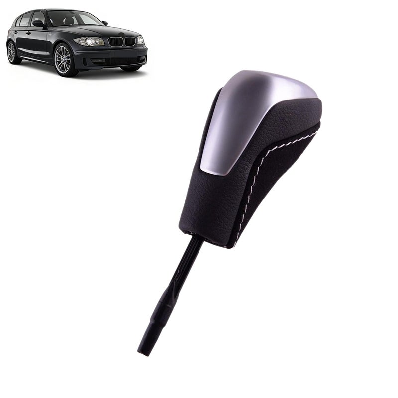 DEEGOOLY 25162153758 Automatic Gear Shift Knob Shifter Compatible with BMW 1 Series E81E82E87 3 Series E90E91E92E93 White Stitch Replace for 25162153758 - Image 2