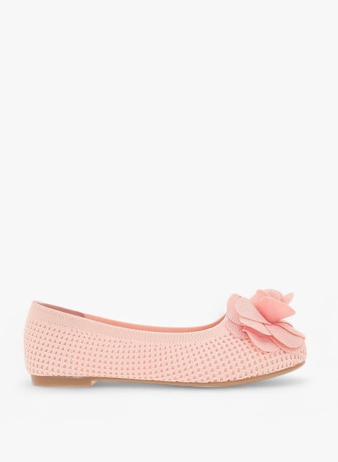 Flora Bella By Shoexpress Girls Floral Detail Slip-On Ballerina Shoes - Image 2