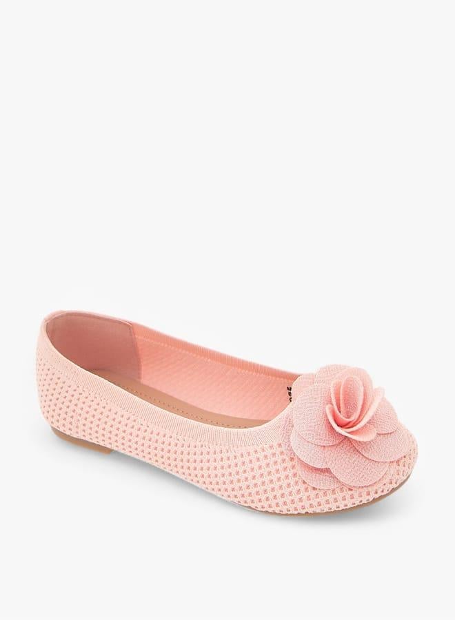 Flora Bella By Shoexpress Girls Floral Detail Slip-On Ballerina Shoes - Image 1