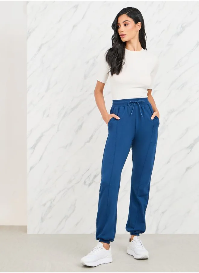 ستايلي Pintuck High Rise Regular Fit Jogger