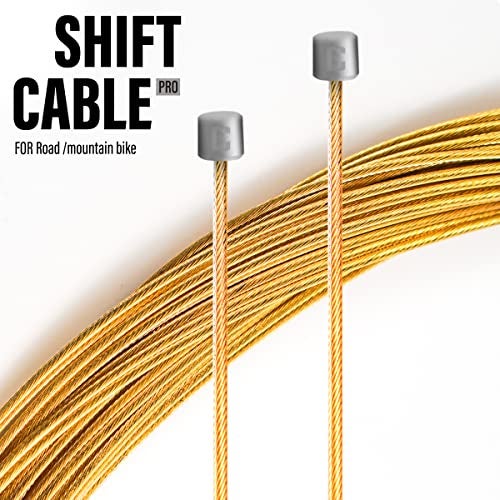 CNC Pro Slick Polished Bike Shifter Cable for Shimano/SRAM,Mountain Bike，Road Bike，MTB Derailleur Cable 2x1.1x 2100mm，Gold. - Image 3
