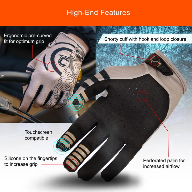 MSR Rush MTB Mountain Bike Dirt Bike Motocross MX BMX Outdoor Sports ATV UTV Powersports Riding Gloves for Men and Women X-Large White Camo - Image 4