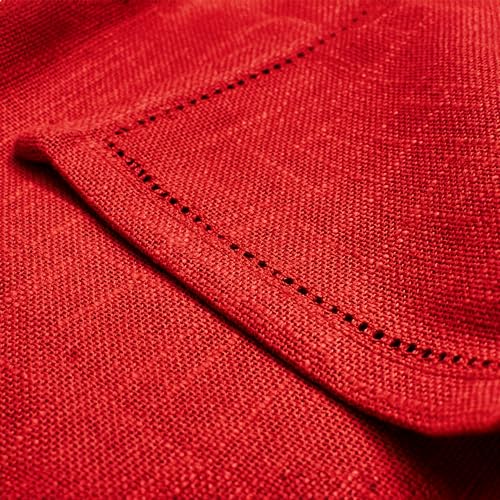 RUSTIQUE LINENS: Cotton Table Cloth 8 Seater – Water & Stain Repellent – Hem-Stitched Dining Table Cover – Crimson Red (230 x 150 cm) – Heavyweight, Machine Washable, 5 Colors - Image 5