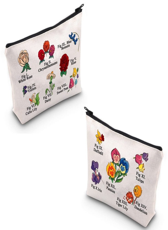 MEIKIUP Fairy Tale Theme Gift Flowers Makeup Bag Zipper Pouch Magical Garden Lover Gift (A Flowers Bag) - Image 1