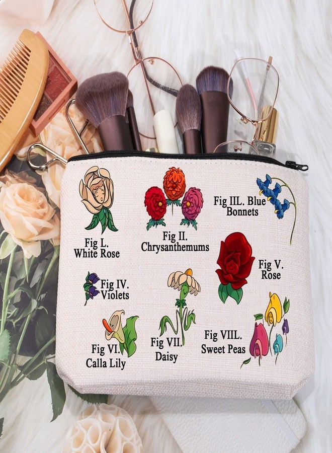 MEIKIUP Fairy Tale Theme Gift Flowers Makeup Bag Zipper Pouch Magical Garden Lover Gift (A Flowers Bag) - Image 2