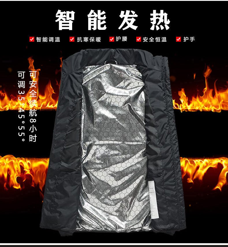 Smart Heating Vest Heating Suit Plus Size Vest Coat Cotton Vest Thickened Warm Fashion Waistcoat - Image 3