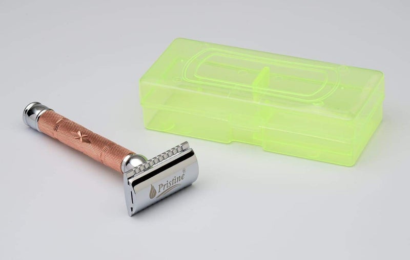 Pristine Men's Shaving Double Edge Safety Razor PS - 515 CROME-COPPER PLATING (Close Comb) - Image 4