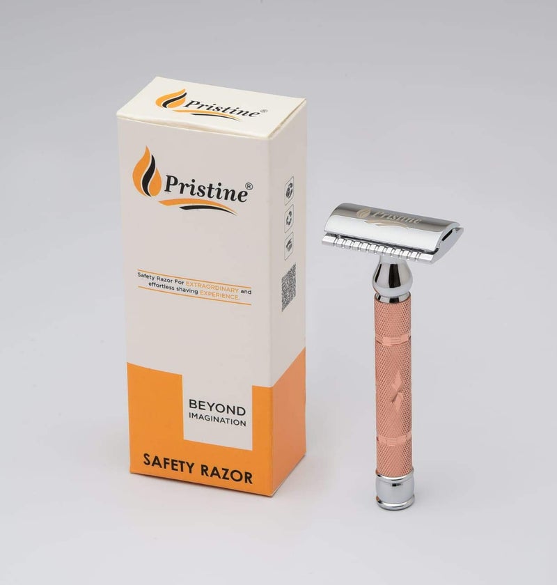 Pristine Men's Shaving Double Edge Safety Razor PS - 515 CROME-COPPER PLATING (Close Comb) - Image 3