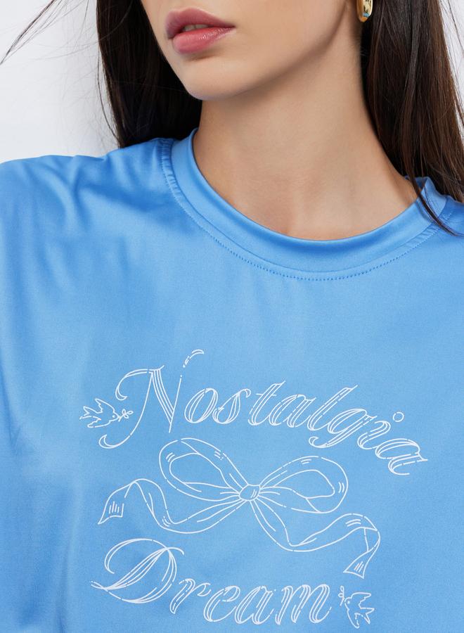 Styli Blue Graphic Print Regular Fit T-Shirt - Image 4