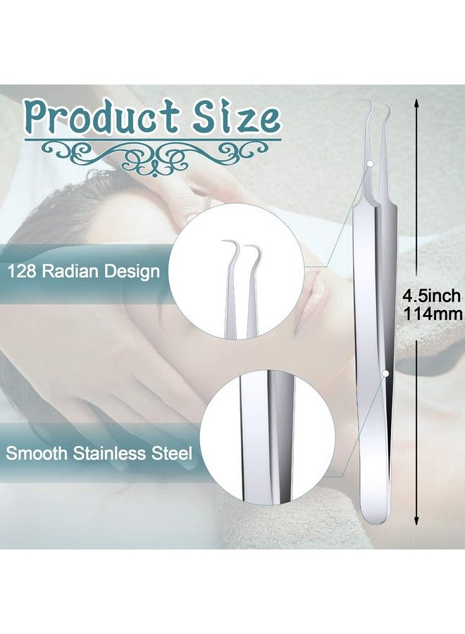 ANCIRS 6 Pack Acne Pimple Blackhead Remover Tweezers Stainless Steel Acne Tweezers Curved Pimple Tweezers Extractors Tool For Blackhead Blemish Removalsilver Color - Image 3