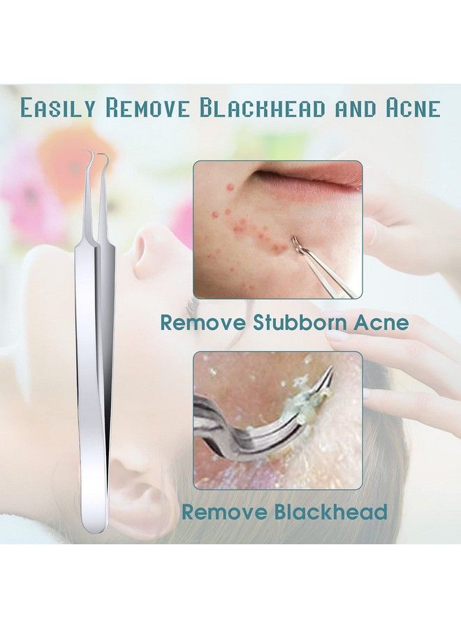 ANCIRS 6 Pack Acne Pimple Blackhead Remover Tweezers Stainless Steel Acne Tweezers Curved Pimple Tweezers Extractors Tool For Blackhead Blemish Removalsilver Color - Image 4
