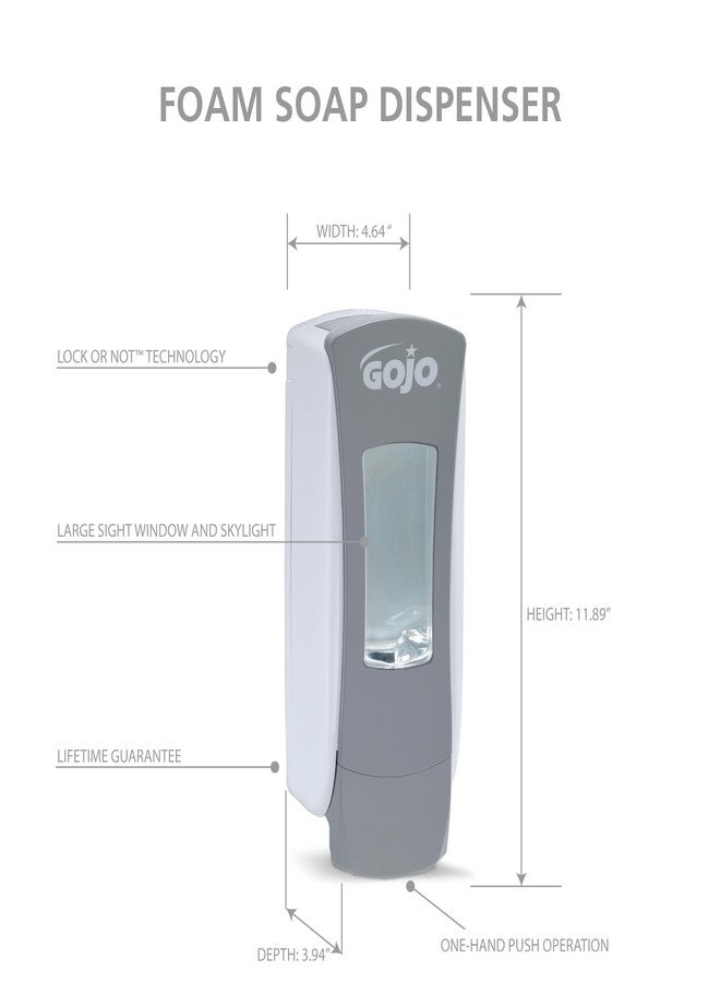 Gojo 888406 ADX-12 Dispenser, 1250mL Capacity, Gray/White Plastic - Image 3