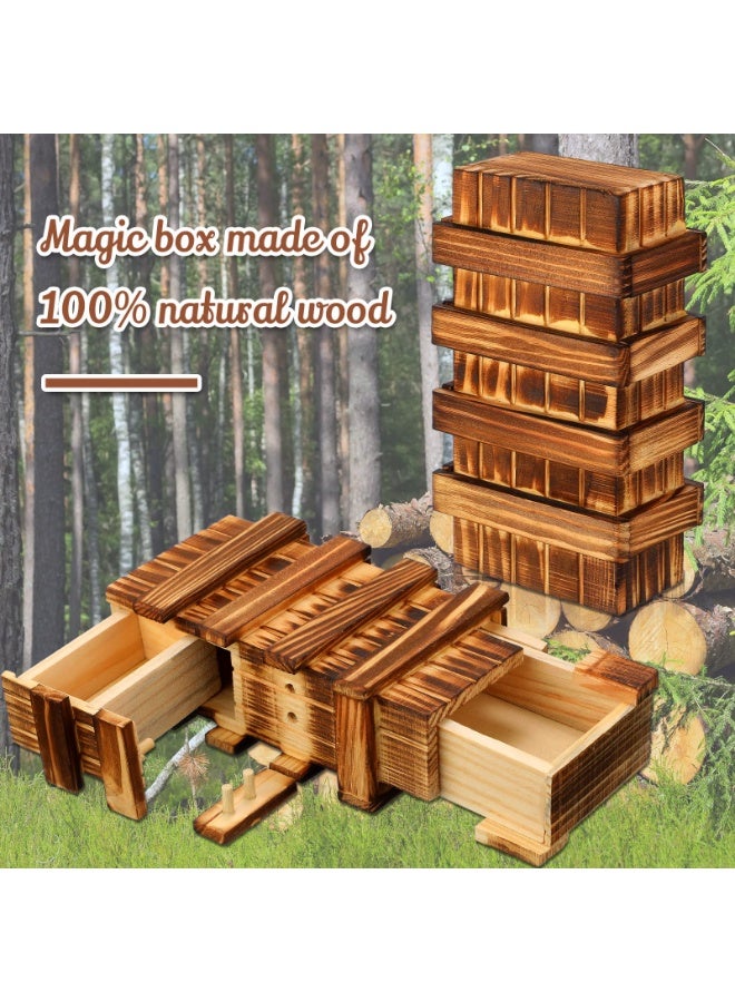 SUNSAR Wooden Puzzle Box with Hidden Compartments, Brain Teaser Trick Box 3D Wooden Puzzle Box for Adults and Kids - Image 3