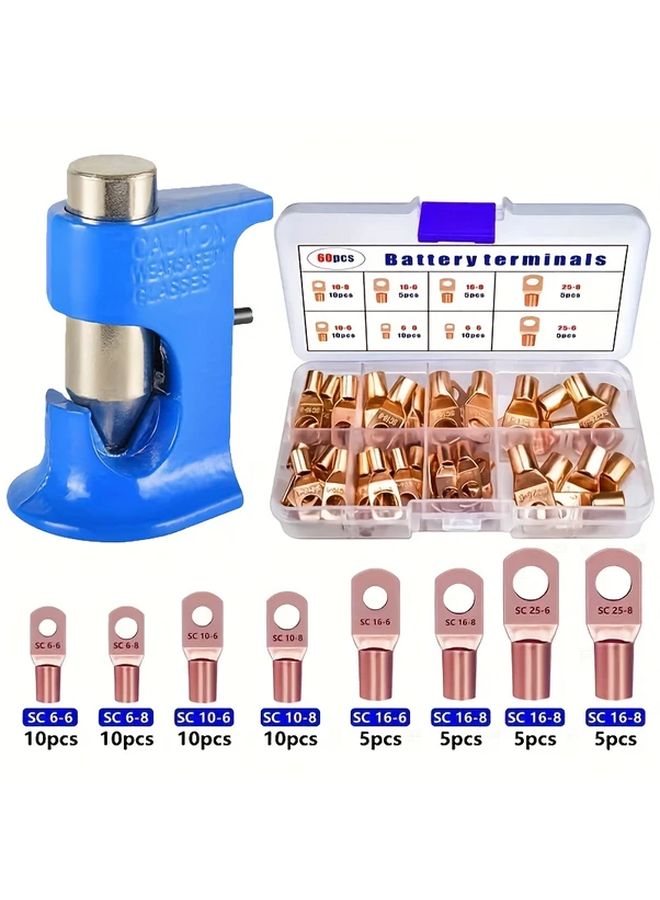 Crimping Tool With 60pcs Terminal Manual Pliers Kit For Automotive Electrical Home Wiring - Image 2