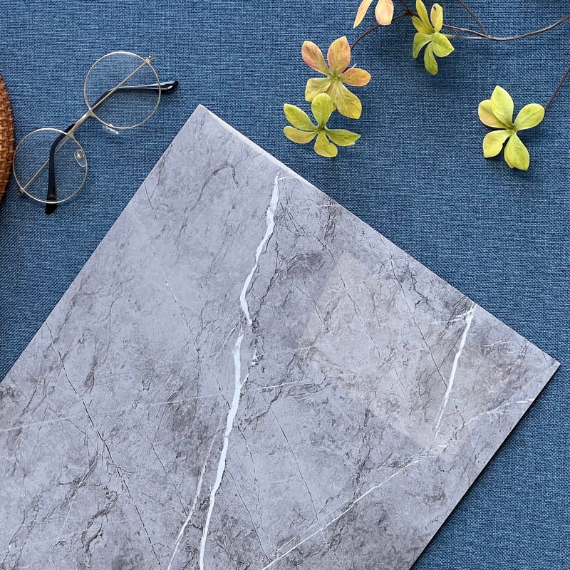 Haimin Wall Panels Peel and Stick 10 Pieces 23.6x11.8in (19.4 Sq. Ft. Coverage) Lightweight Backsplash Marble Look Tile (not Real Marble) Ideal for Kitchen Bathrooms Living Rooms Bedrooms (Gray-YSH) - Image 5