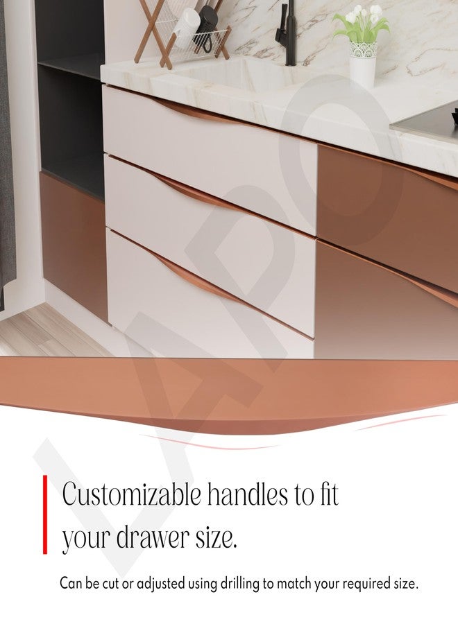 LAPO Premium 20 Inch Aluminum Kitchen Profile Handle, Drawer Handle for Kitchen, Wardrobe Pull Handle, Cabinet Profile Handle for Home, Hotel, Office (Rose Gold Finish, Pack of 1) Laher - Image 5