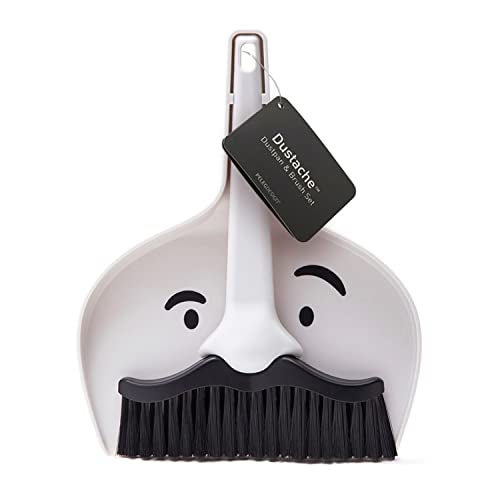 Peleg Design Dustache Small Dustpan and Brush Set, Mini Broom and Dustpan Set, Mustache Design, Small Broom and Dustpan Set, for Home & On-The-Go - Image 1