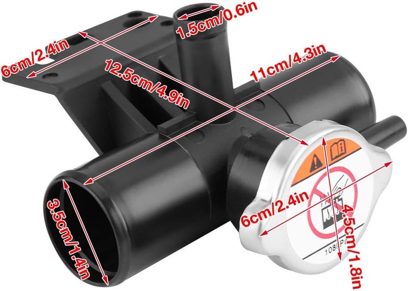 woobles Radiator Coolant Filler Neck, 1350A015 Plastic Material Car Coolant Radiator Filler Neck with Cap Replacement for Mitsubishi Lancer Outlander Sport - Image 4