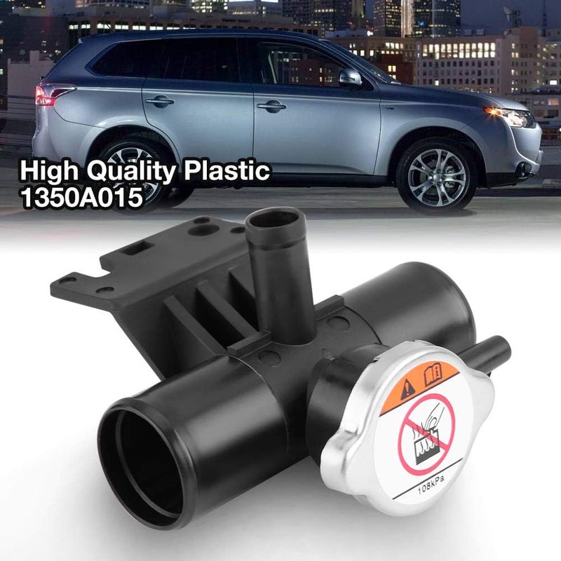 woobles Radiator Coolant Filler Neck, 1350A015 Plastic Material Car Coolant Radiator Filler Neck with Cap Replacement for Mitsubishi Lancer Outlander Sport - Image 2