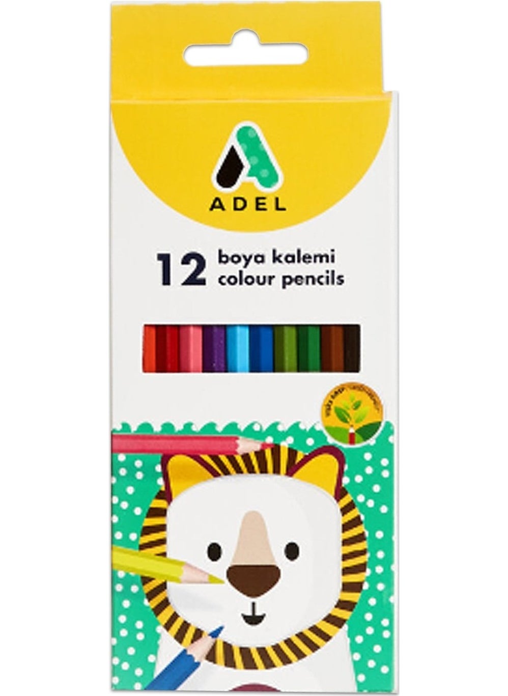Adel 20 Pieces Colour Pencils 12 Colours Full Size  - Image 5