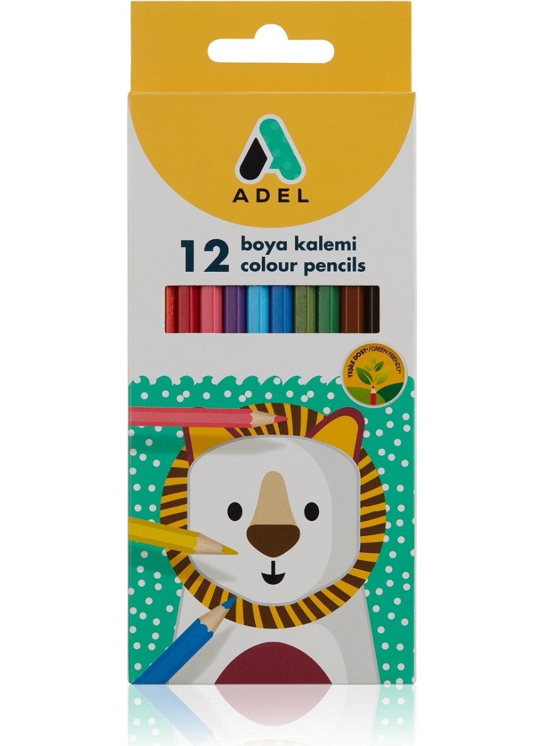 Adel 20 Pieces Colour Pencils 12 Colours Full Size  - Image 4