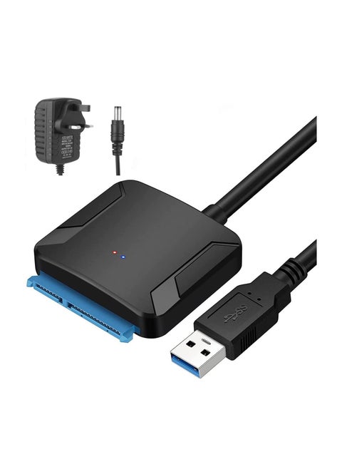 USB 3.0 to SATA Hard Drive Adapter Compatible for 2.5 3.5 Inch HDD/SSD Hard Drive Disk with UK12V/2A Power Adapter Support UASP