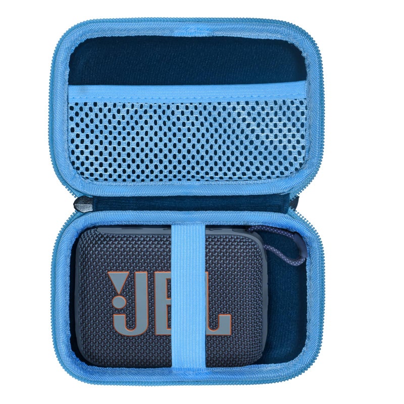 Wanaiha حافظة لسماعة JBL GO 4 و GO 3 المحمولة بلوتوث، غلاف بيئي لسماعة JBL GO 4 مع فتحات محول، ميزة مقاومة للماء والغبار، أسود - حافظة فقط - Image 1
