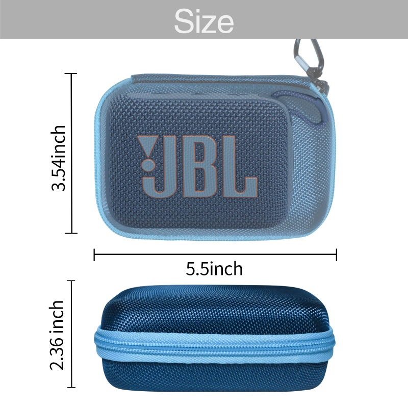 Wanaiha حافظة لسماعة JBL GO 4 و GO 3 المحمولة بلوتوث، غلاف بيئي لسماعة JBL GO 4 مع فتحات محول، ميزة مقاومة للماء والغبار، أسود - حافظة فقط - Image 3