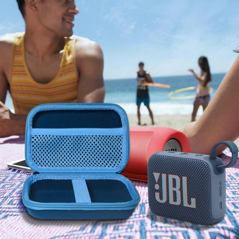 Wanaiha حافظة لسماعة JBL GO 4 و GO 3 المحمولة بلوتوث، غلاف بيئي لسماعة JBL GO 4 مع فتحات محول، ميزة مقاومة للماء والغبار، أسود - حافظة فقط - Image 5