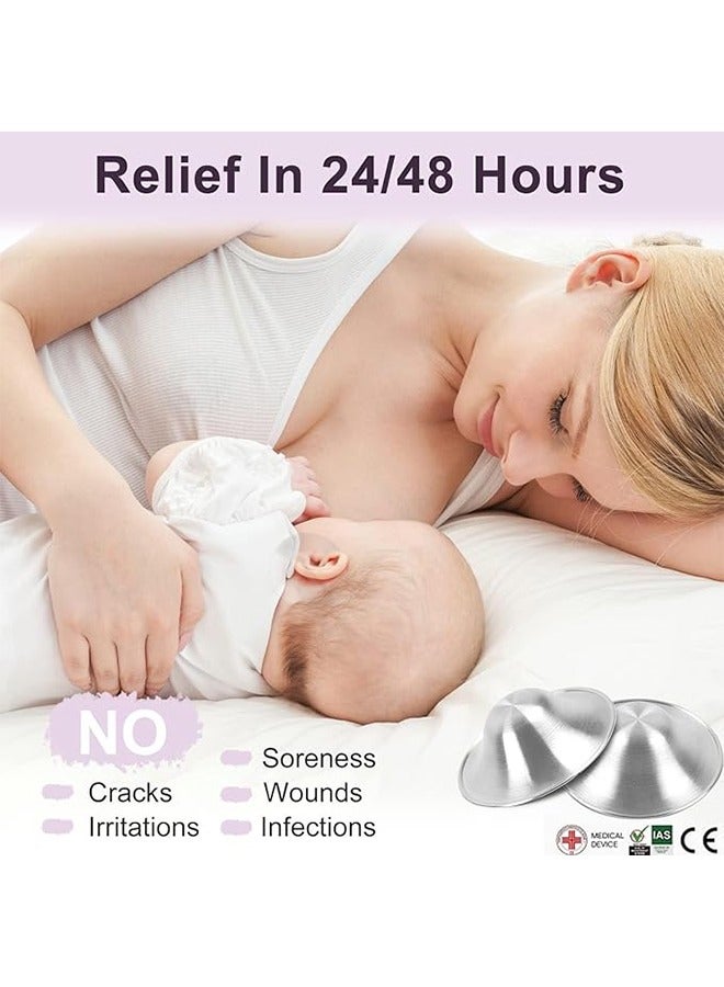 Kissy Baby 925 Silver Nursing Cups Original Perforated Breathable Design, 920 Silver Nipple Cover for Breastfeeding Essential, Silver Nipple Shield for Nursing Newborn, Metal Nipple Shields, Regular Size - Image 2