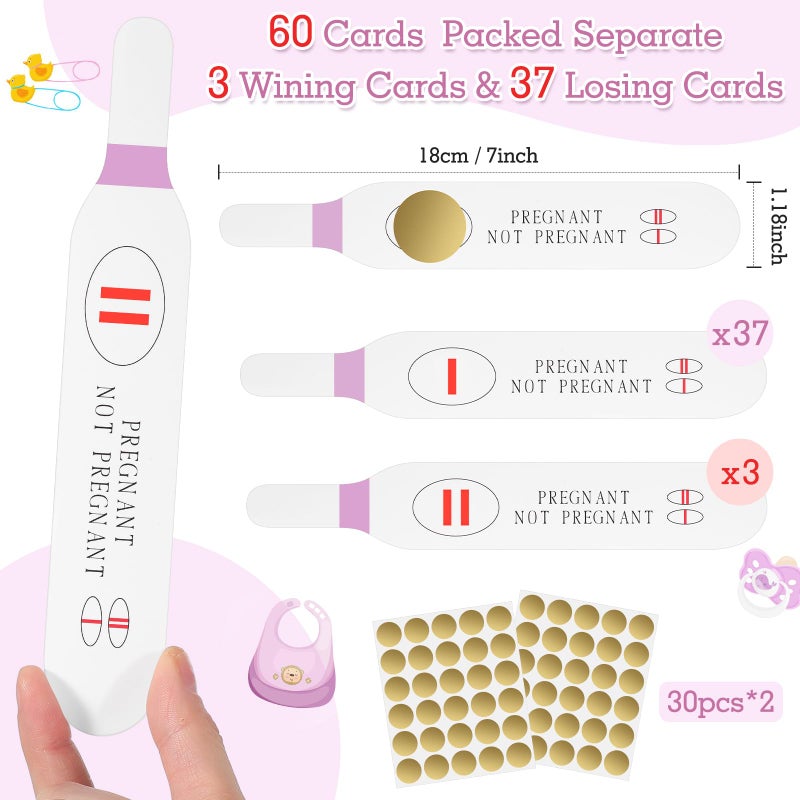 Sinload 40 Pcs Pink Scratch off Pregnancy Test Kit Baby Shower Games Baby Shower Games Baby Shower Scratch off Game for Girl - Image 2