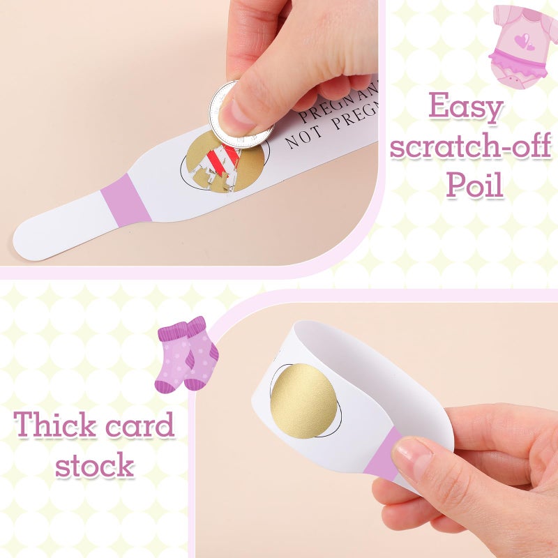 Sinload 40 Pcs Pink Scratch off Pregnancy Test Kit Baby Shower Games Baby Shower Games Baby Shower Scratch off Game for Girl - Image 3