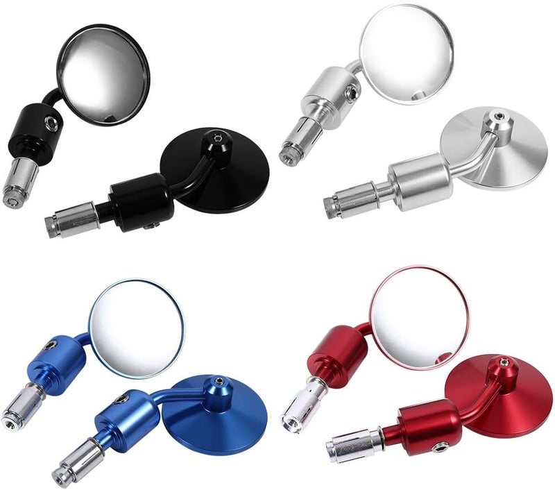 comfrt 1 Pair 7/8" Motorcycle Rearview Mirrors Side Hand Bar End Mirrors Round ( Color : Silver) Silver Handlebars 7/8 - Image 4