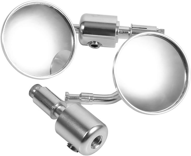 comfrt 1 Pair 7/8" Motorcycle Rearview Mirrors Side Hand Bar End Mirrors Round ( Color : Silver) Silver Handlebars 7/8 - Image 3