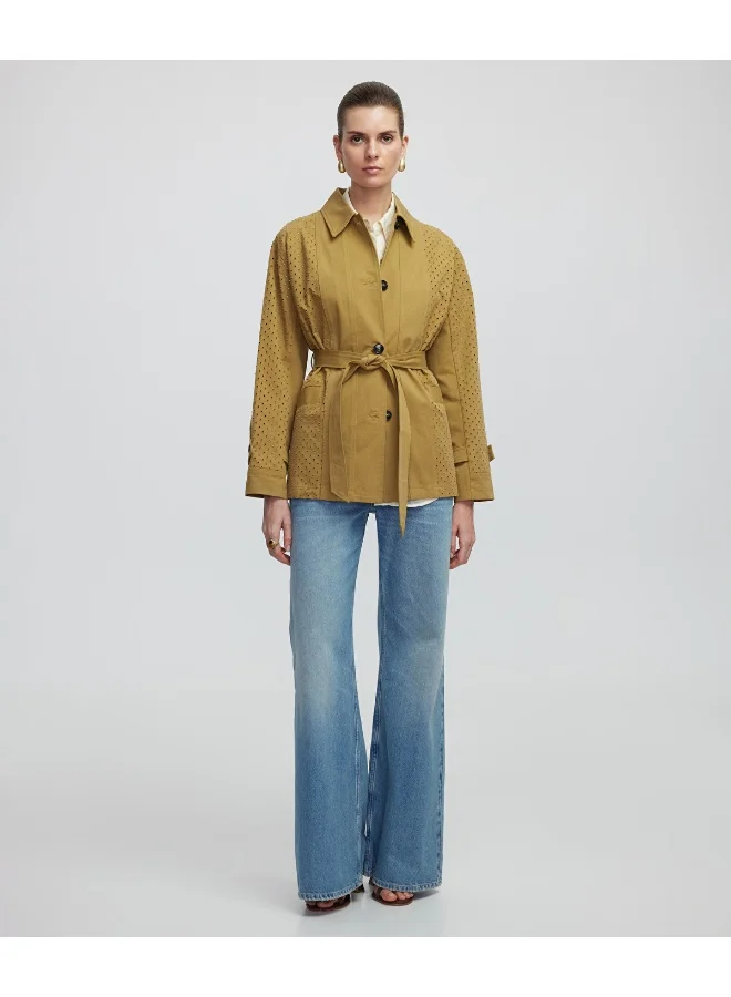 Perforated Trench Coat