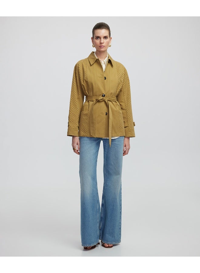 Ipekyol Regular Fit Perforated Trench Coat - Image 1