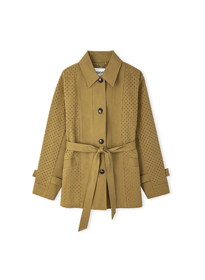 Ipekyol Regular Fit Perforated Trench Coat - Image 5