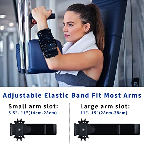 HLOMOM Wristband Running Phone Holder for iPhone 16/15/14/13/12/11/ Pro/X/8 Plus/8/7, 360°Rotatable with Key Holder, Sports Wristband for Samsung Galaxy and All 4''-6.5''Phones (Non-Removable-S) - Image 5