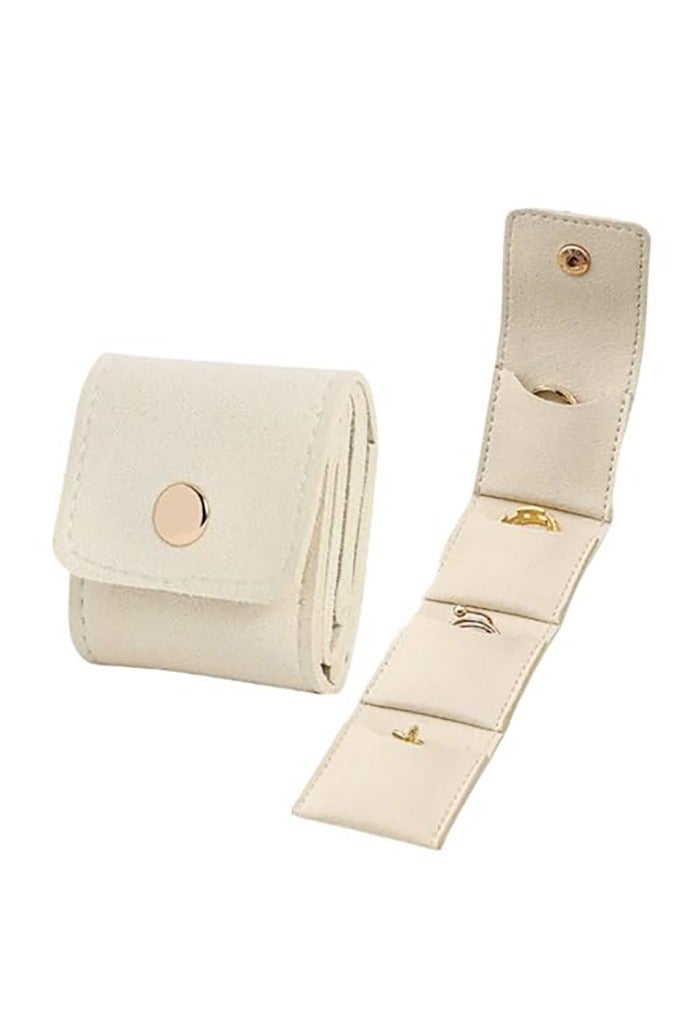 Mini Travel Jewelry Roll Bag with Buckle, Portable Foldable Travel Jewelry Organizer Case, Small Jewelry Box for Earrings, Rings, Necklaces - Image 1