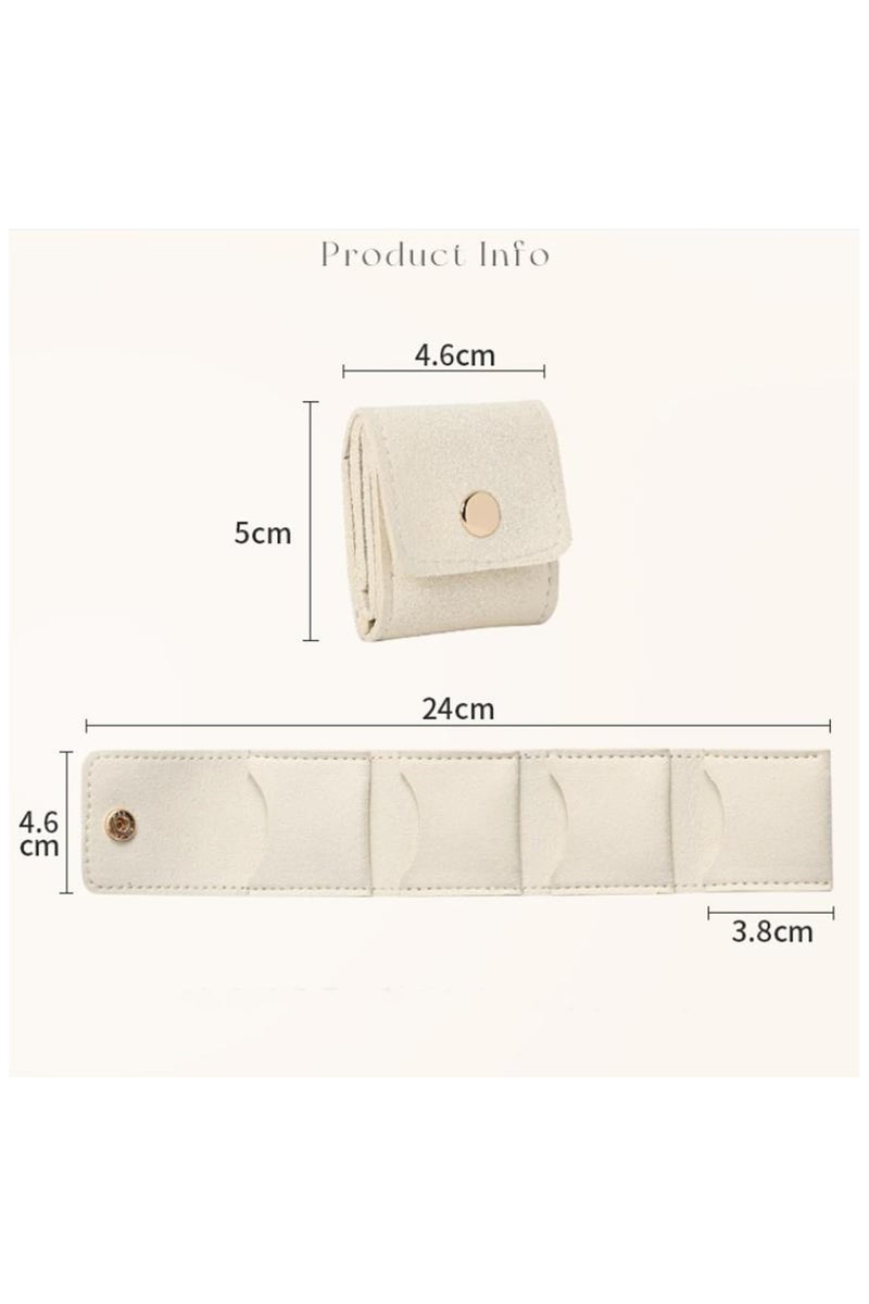 Mini Travel Jewelry Roll Bag with Buckle, Portable Foldable Travel Jewelry Organizer Case, Small Jewelry Box for Earrings, Rings, Necklaces - Image 2