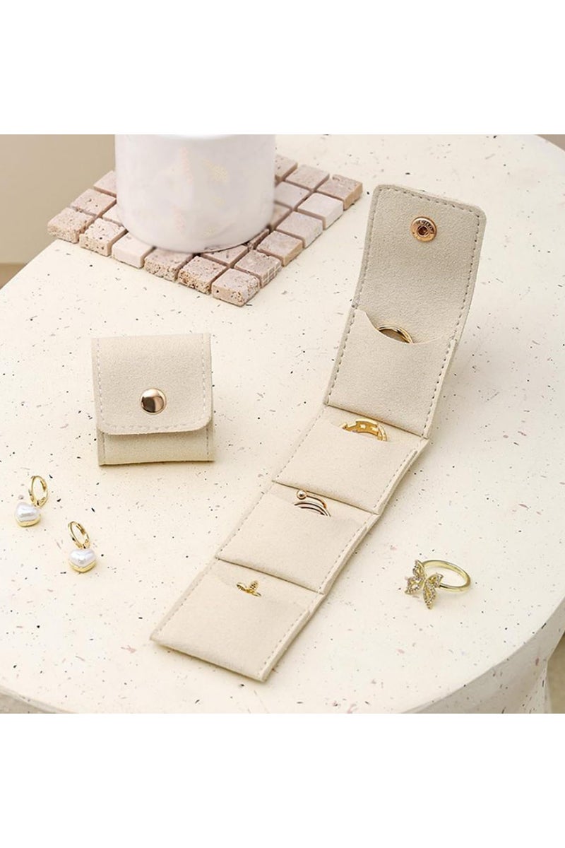 Mini Travel Jewelry Roll Bag with Buckle, Portable Foldable Travel Jewelry Organizer Case, Small Jewelry Box for Earrings, Rings, Necklaces - Image 3