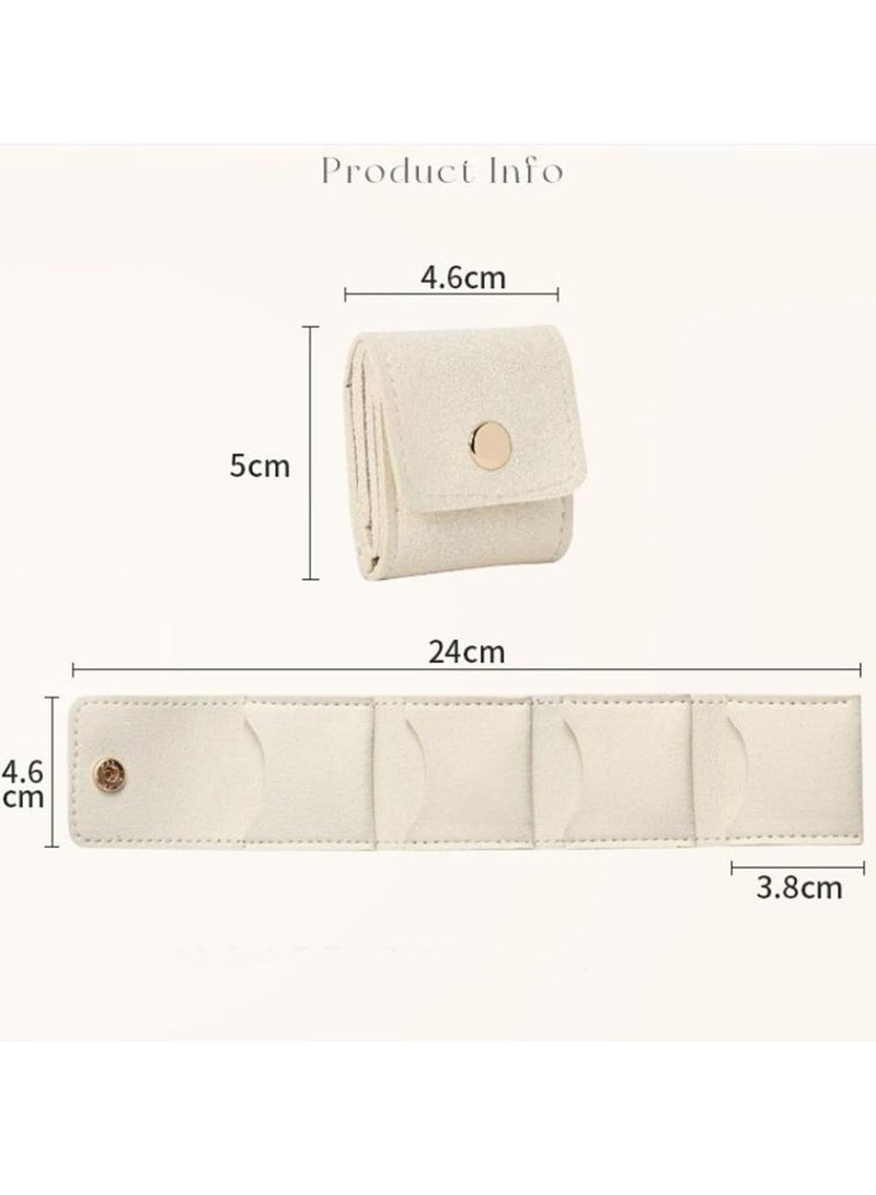 Noorly Mini Travel Jewelry Roll Bag with Buckle, Portable Foldable Travel Jewelry Organizer Case, Small Jewelry Box for Earrings, Rings, Necklaces - Image 2